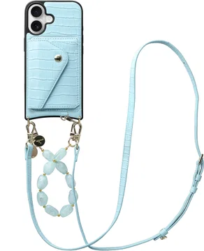 AVY Apple iPhone 16 - Styled Kit - Croco Blauw - Rocher Leather Set