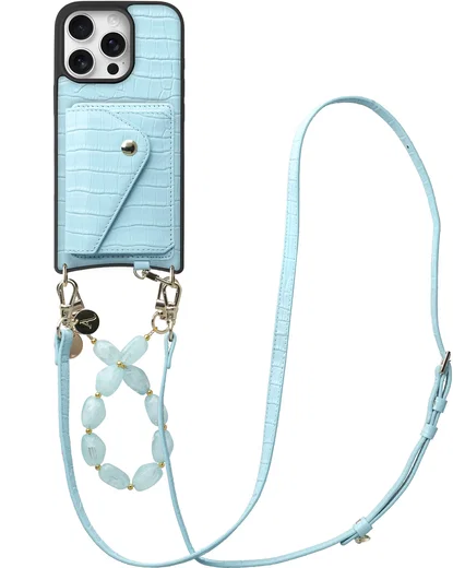AVY Apple iPhone 16 Pro - Styled Kit - Croco Blauw - Rocher Leather Set afbeelding 1