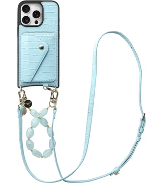 AVY Apple iPhone 16 Pro - Styled Kit - Croco Blauw - Rocher Leather Set