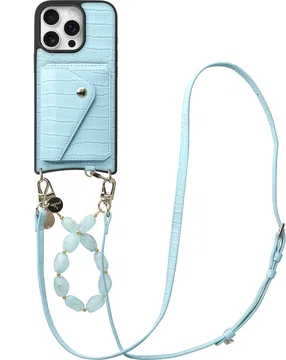 AVY Apple iPhone 16 Pro Max - Styled Kit - Croco Blauw - Rocher Leather Set
