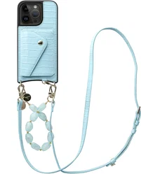 AVY Apple iPhone 15 Pro - Styled Kit - Croco Blauw - Rocher Leather Set afbeelding