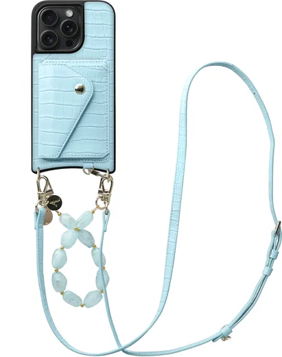 AVY Apple iPhone 15 Pro Max - Styled Kit - Croco Blauw - Rocher Leather Set afbeelding 1