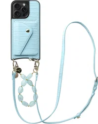 AVY Apple iPhone 15 Pro Max - Styled Kit - Croco Blauw - Rocher Leather Set afbeelding