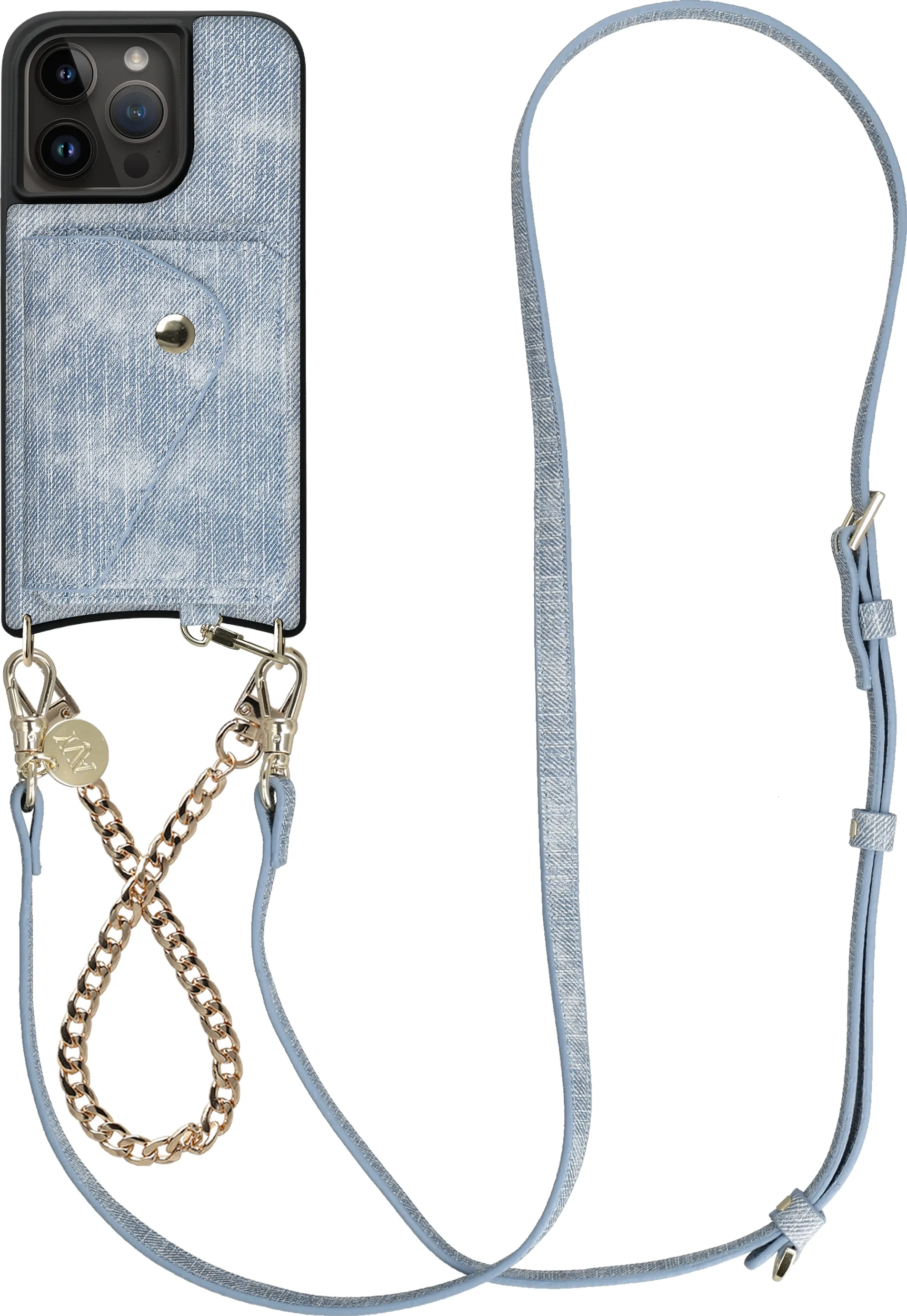 AVY Apple iPhone 15 Pro - Styled Kit - Denim - Gold Denim Set afbeelding 1