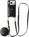 AVY Apple iPhone 17 Pro - Statement Kit - Croco Zwart - Long Leather