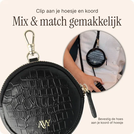 AVY Apple iPhone 17 Pro - Statement Kit - Croco Zwart - Long Leather afbeelding 16