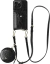 AVY Apple iPhone 15 Pro Max - Statement Kit - Croco Zwart - Long Leather