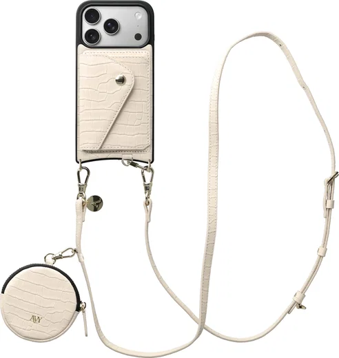 AVY Apple iPhone 17 Pro - Statement Kit - Croco Beige - Long Leather afbeelding 1