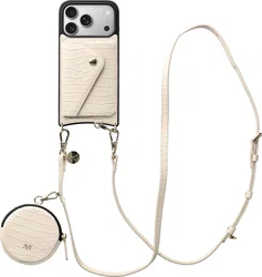 AVY Apple iPhone 17 Pro - Statement Kit - Croco Beige - Long Leather afbeelding