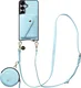 AVY Samsung Galaxy S25 / S24 - Statement Kit - Croco Blauw - Long Leather