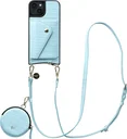 AVY Apple iPhone 14 / 13 - Statement Kit - Croco Blauw - Long Leather