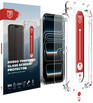 Rosso Apple iPhone 18 Pro Tempered Glass met Installatietray Dust Removal