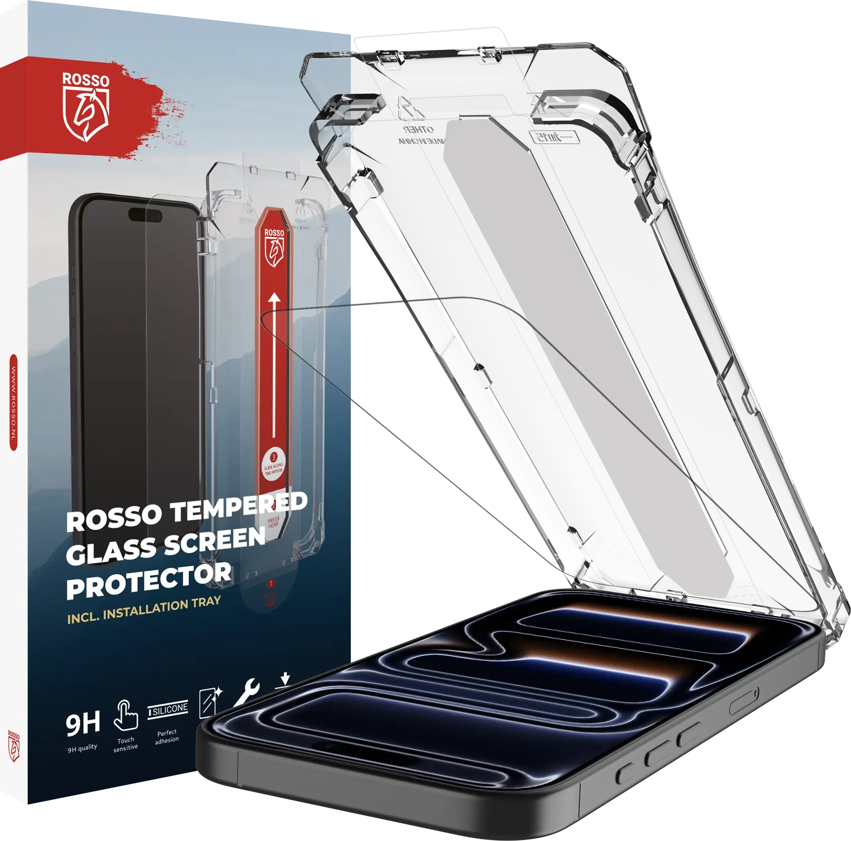 Rosso Apple iPhone 18 Pro Max Tempered Glass met Installatietray Dust Removal afbeelding 2