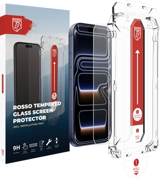 Rosso Apple iPhone 18 Pro Max Tempered Glass met Installatietray Dust Removal