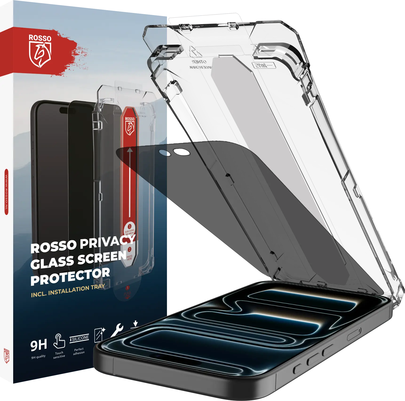 Rosso Apple iPhone 18 Pro Privacy Glass met Installatietray Dust Removal afbeelding 12