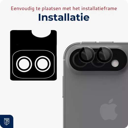 Rosso Apple iPhone Duo Camera Frame Protector Zwart afbeelding 6