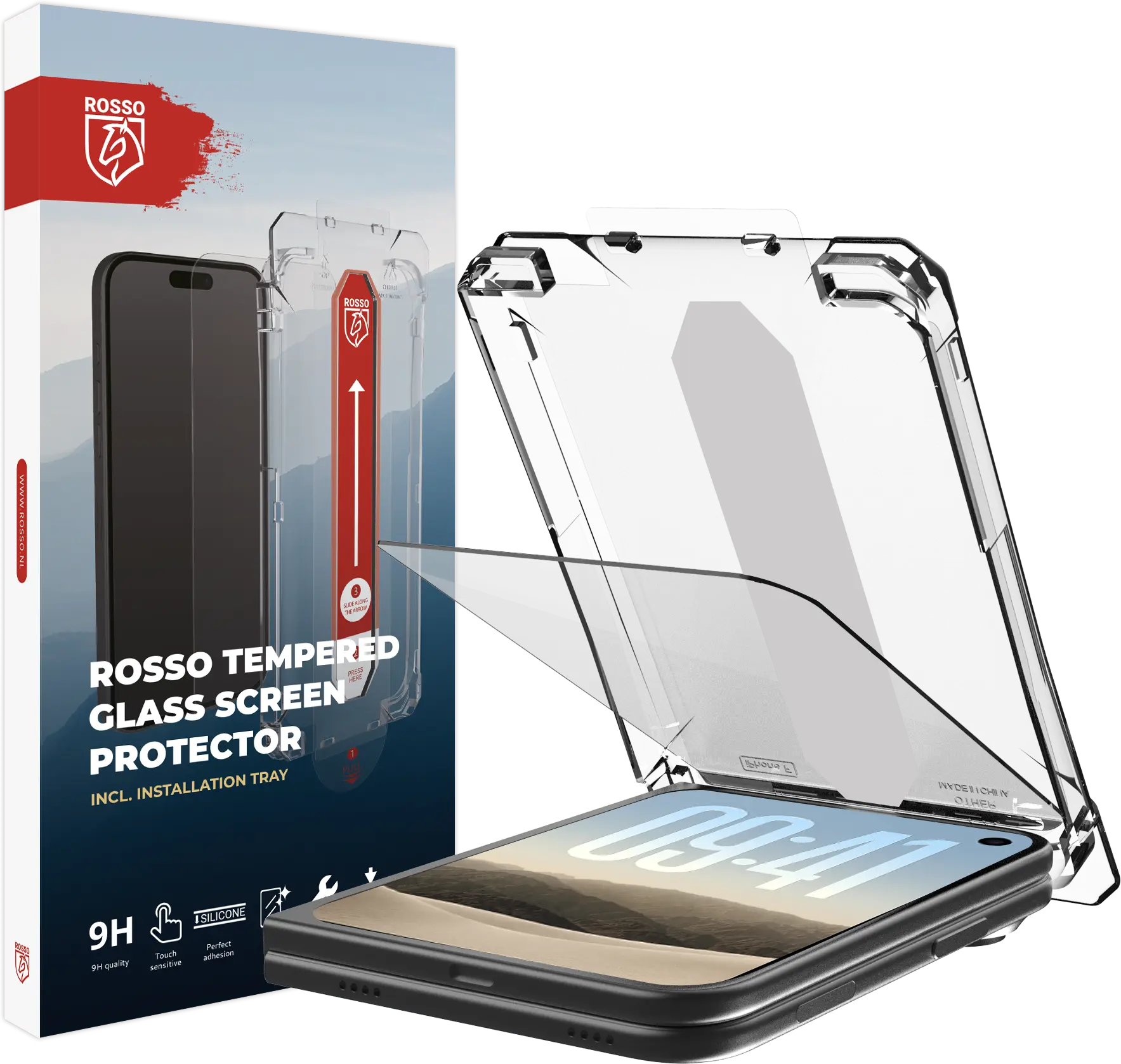 Rosso Apple iPhone Duo Tempered Glass met Installatietray Dust Removal afbeelding 2