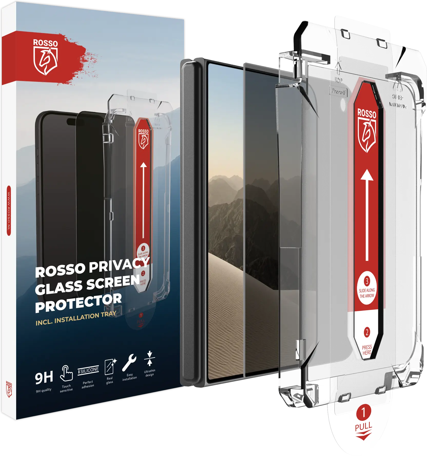 Rosso Apple iPhone Duo Privacy Glass met Installatietray Dust Removal afbeelding 1