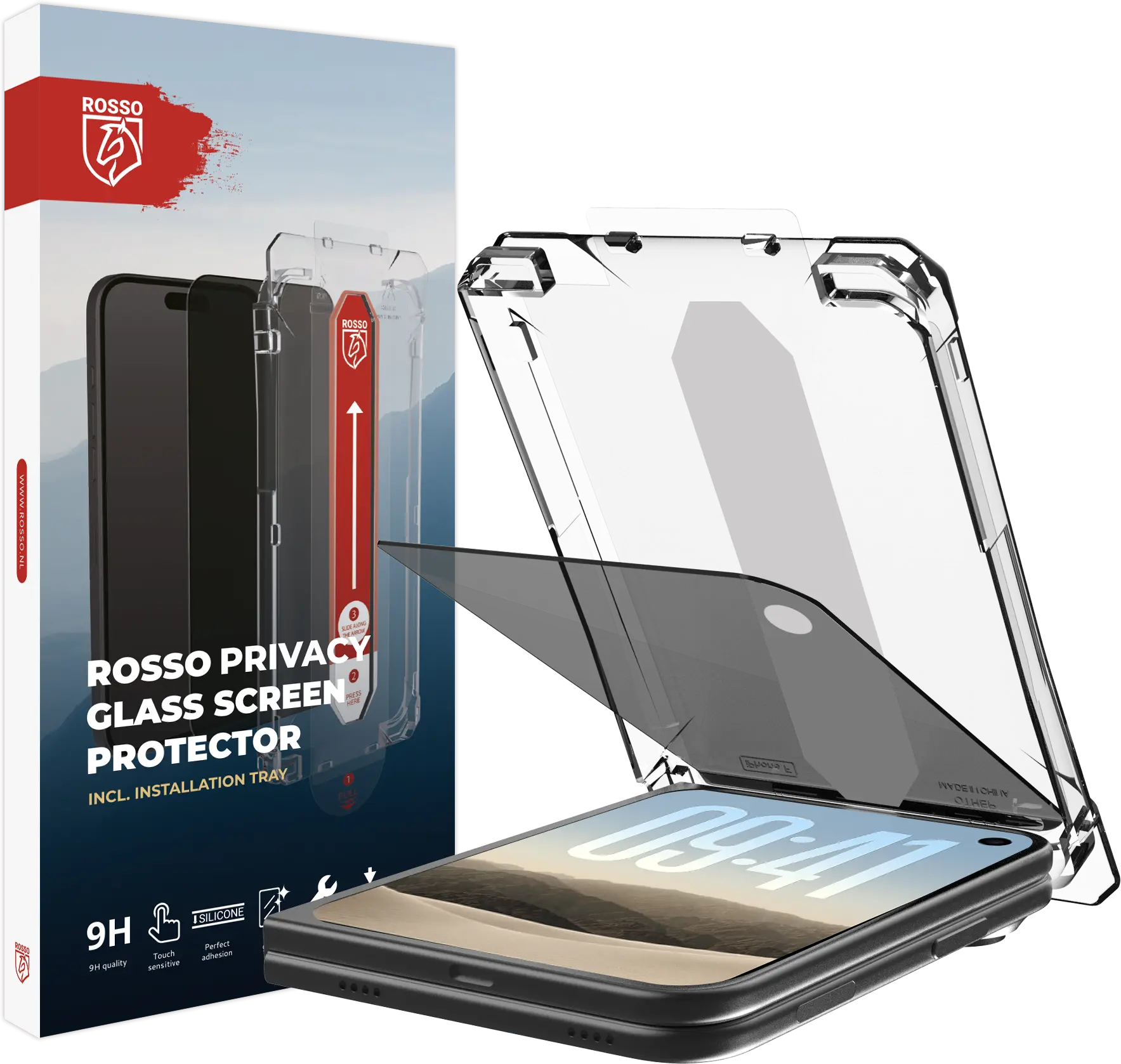 Rosso Apple iPhone Duo Privacy Glass met Installatietray Dust Removal afbeelding 2