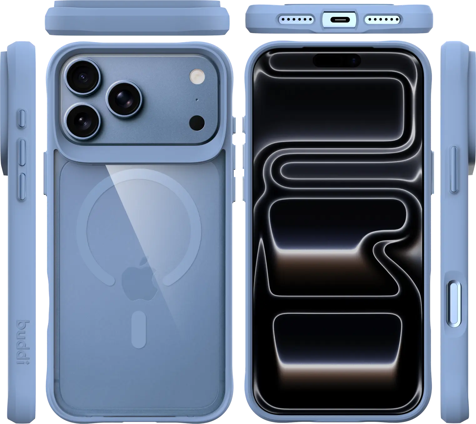 Buddi Hybrid Apple iPhone 18 Pro Hoesje MagSafe Back Cover Matched Blauw afbeelding 11