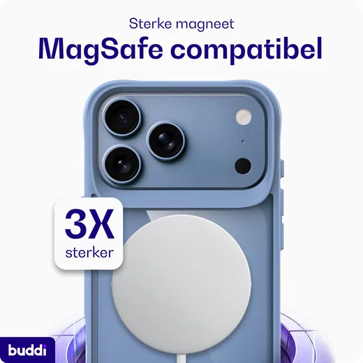 Buddi Hybrid Apple iPhone 18 Pro Hoesje MagSafe Back Cover Matched Blauw afbeelding 4