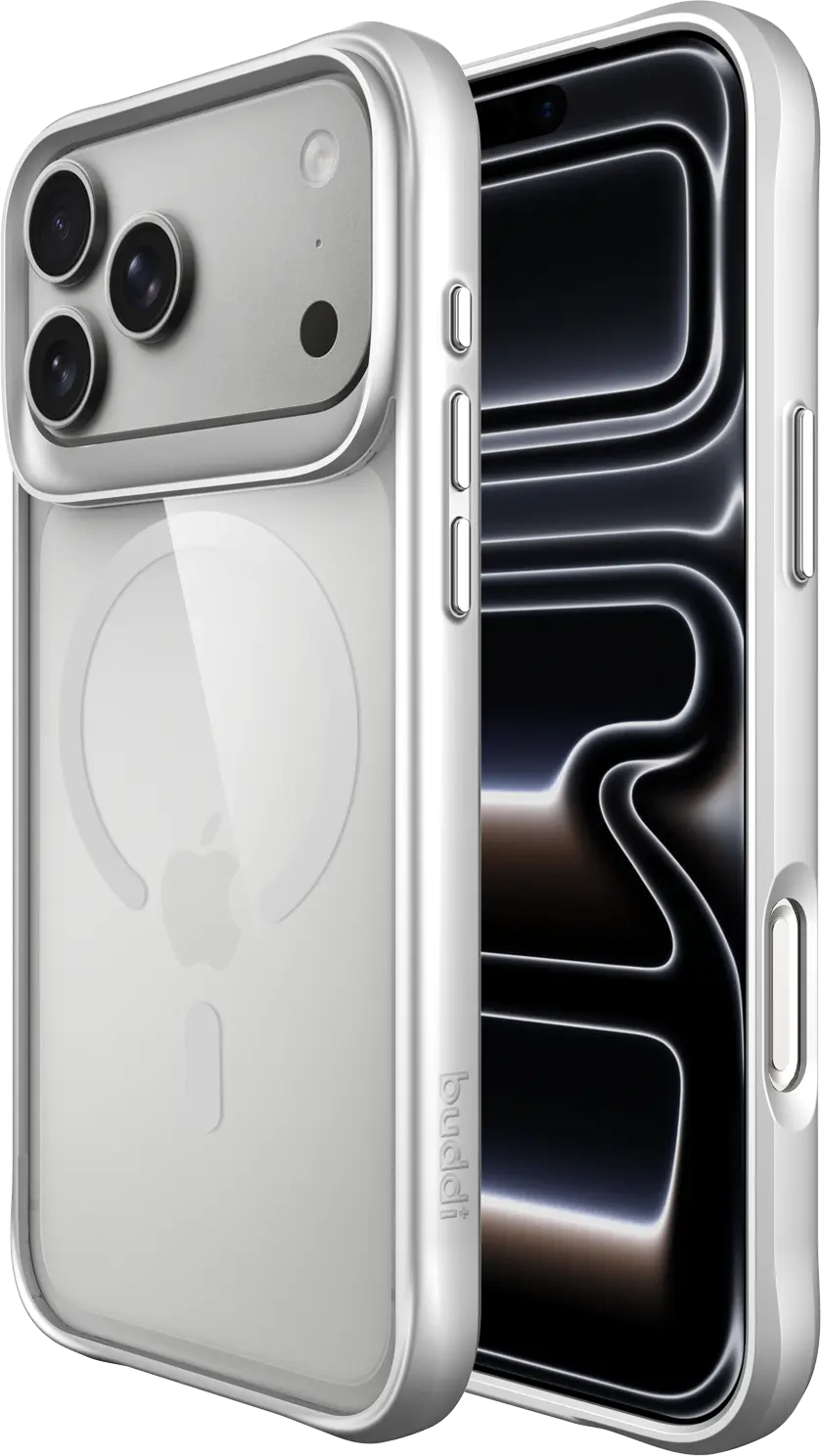 Buddi Hybrid Apple iPhone 18 Pro Hoesje MagSafe Back Cover Matched Zilver afbeelding 1