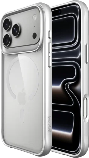 Buddi Hybrid Apple iPhone 18 Pro Hoesje MagSafe Back Cover Matched Zilver afbeelding 1