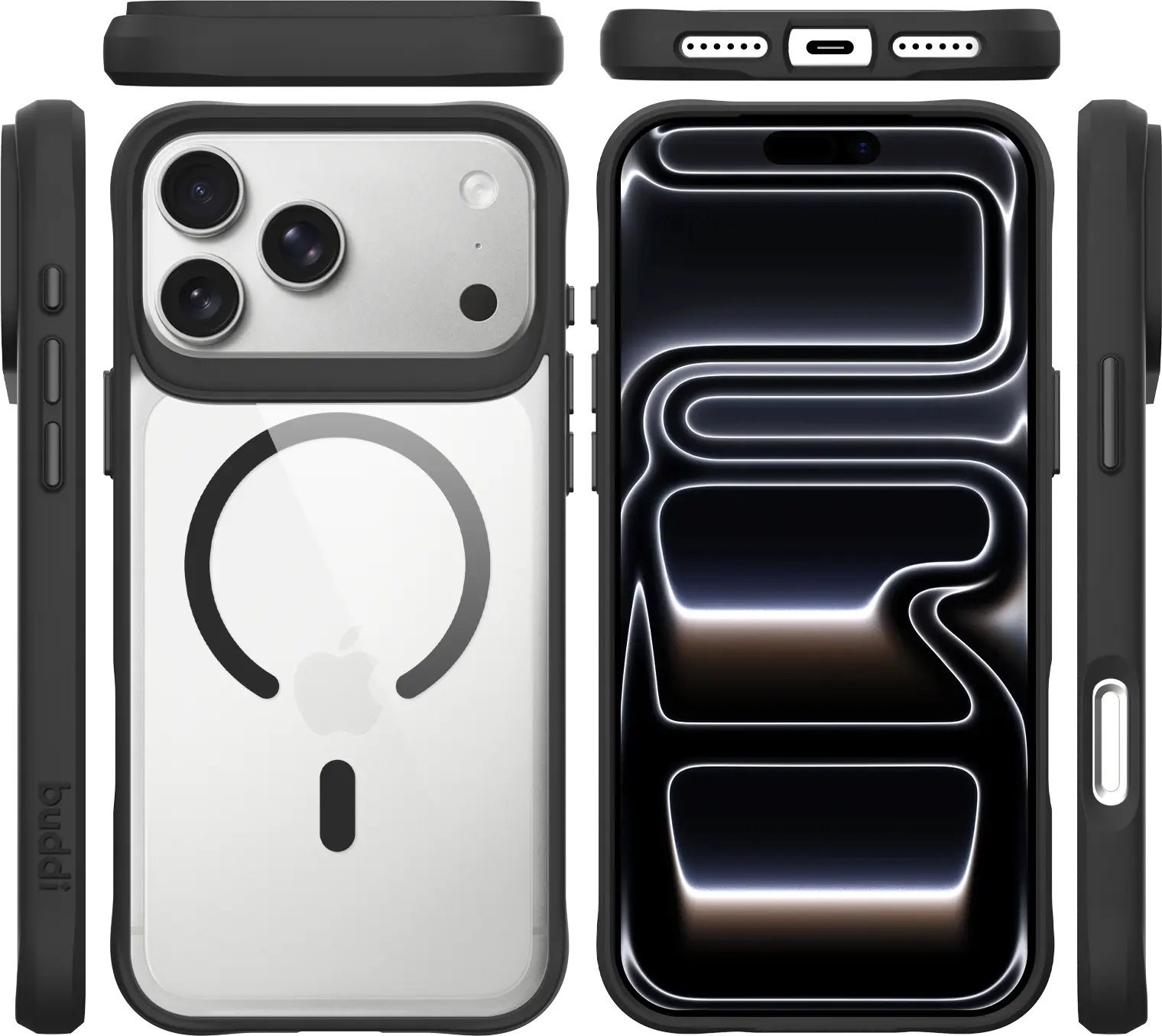 Buddi Hybrid Apple iPhone 18 Pro Hoesje MagSafe Back Cover Matched Zwart afbeelding 10