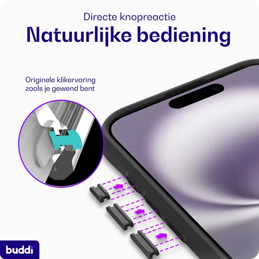 Buddi Hybrid Apple iPhone 18 Pro Hoesje MagSafe Back Cover Matched Zwart afbeelding 6