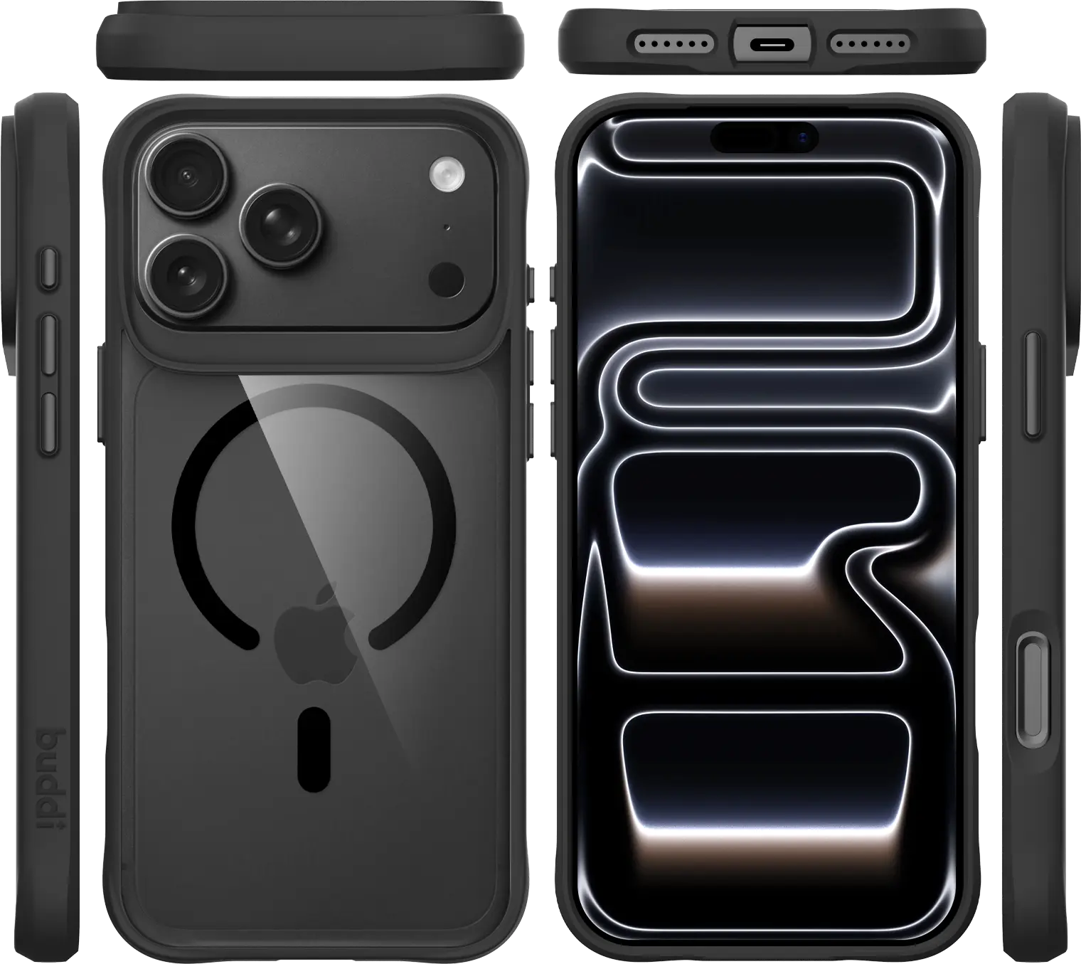 Buddi Hybrid Apple iPhone 18 Pro Hoesje MagSafe Back Cover Matched Zwart afbeelding 9