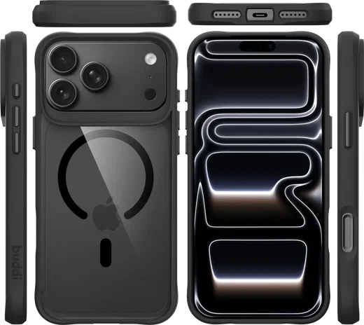 Buddi Hybrid Apple iPhone 18 Pro Hoesje MagSafe Back Cover Matched Zwart afbeelding 9
