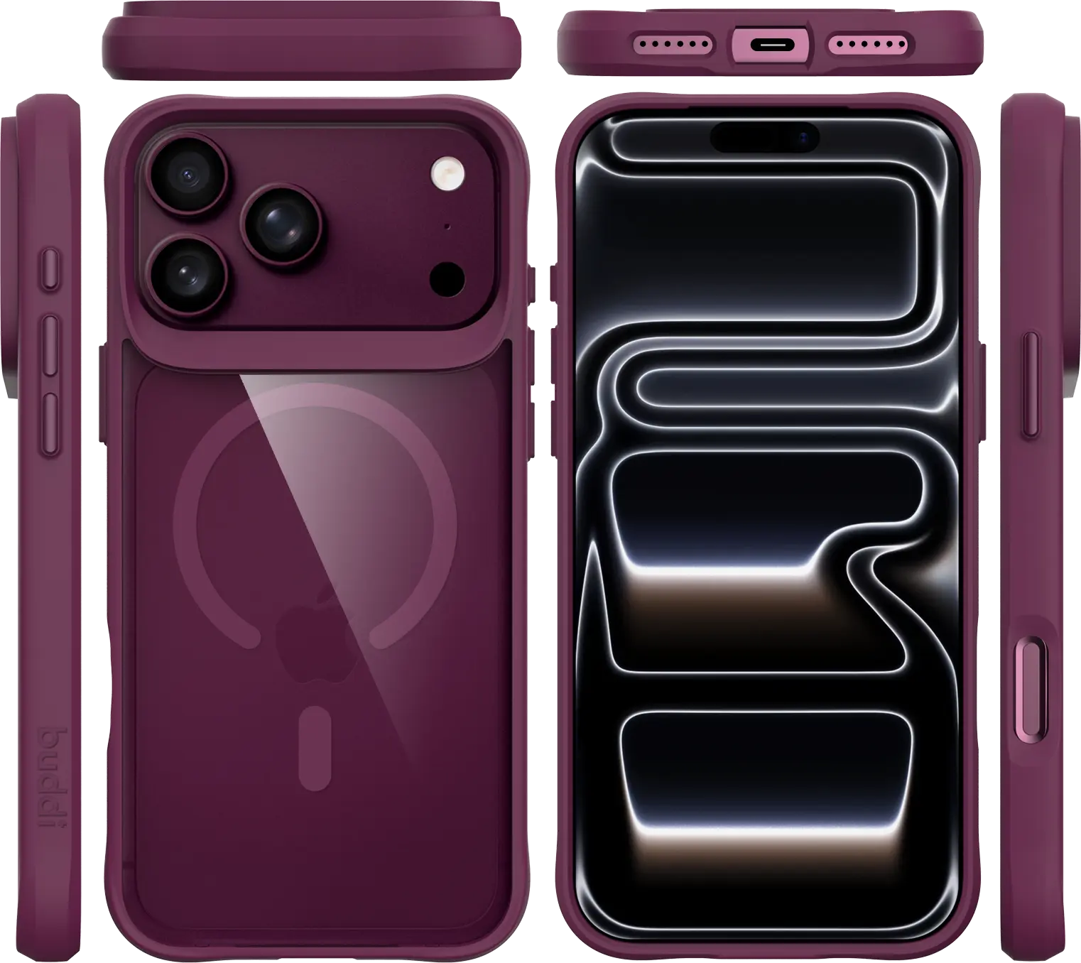 Buddi Hybrid Apple iPhone 18 Pro Max Hoesje MagSafe Back Cover Matched Rood afbeelding 10