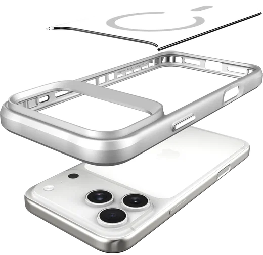 Buddi Hybrid Apple iPhone 18 Pro Max Hoesje MagSafe Back Cover Matched Zilver afbeelding 11