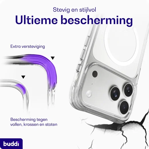 Buddi Core Apple iPhone 18 Pro Hoesje MagSafe Back Cover Transparant afbeelding 2