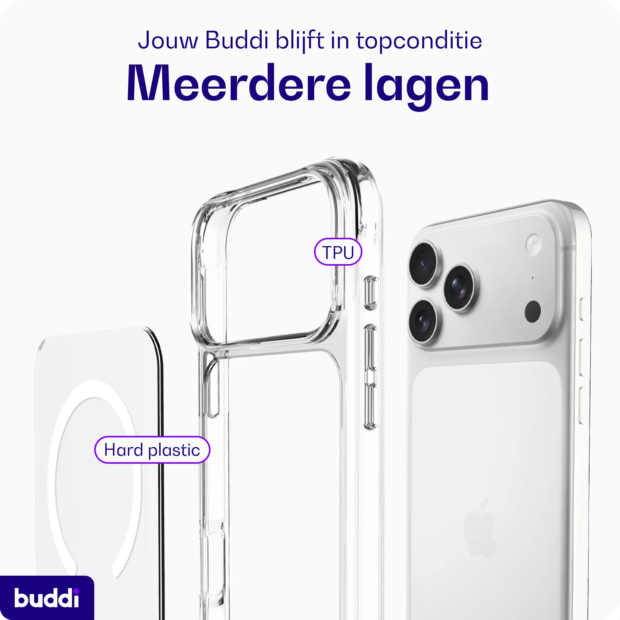 Buddi Core Apple iPhone 18 Pro Hoesje MagSafe Back Cover Transparant afbeelding 7