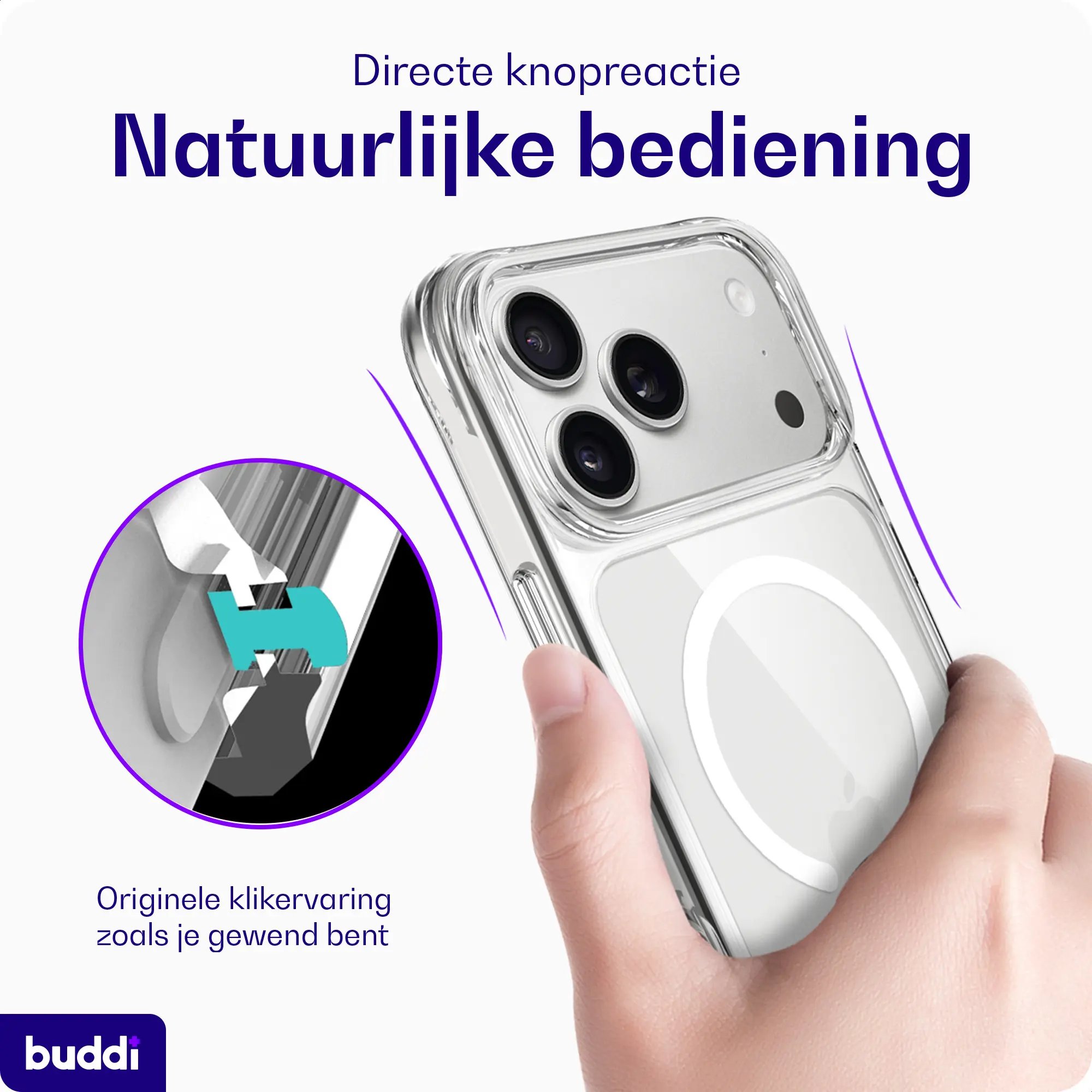 Buddi Core Apple iPhone 18 Pro Max Hoesje MagSafe Back Cover Transparant afbeelding 5