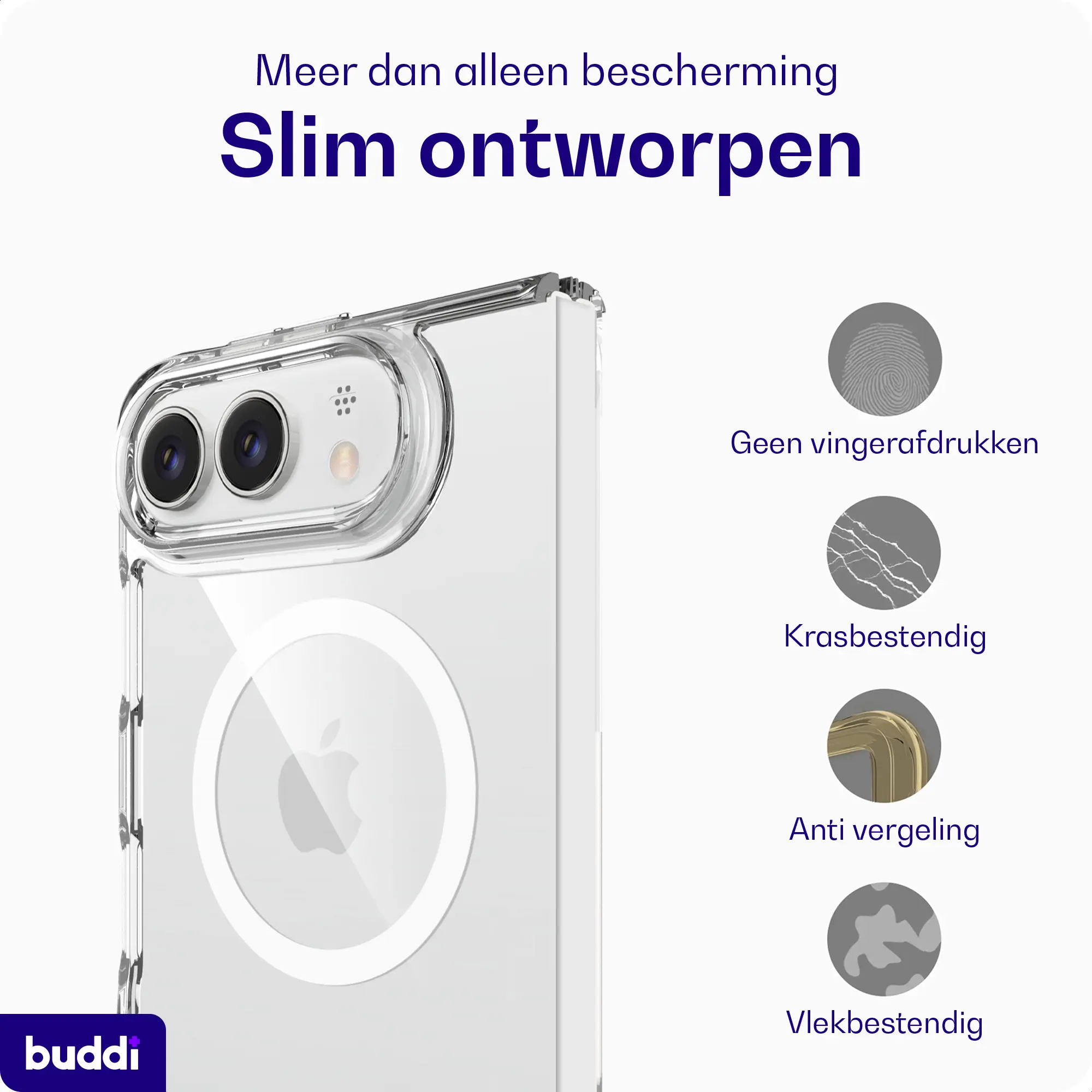 Buddi Core Apple iPhone Duo Hoesje MagSafe Back Cover Transparant afbeelding 6