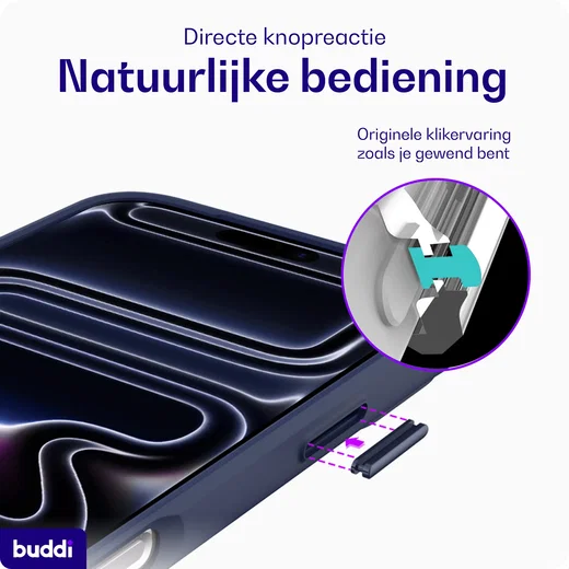Buddi Hybrid Apple iPhone 18 Pro Hoesje MagSafe Back Cover Transparant Blauw afbeelding 5