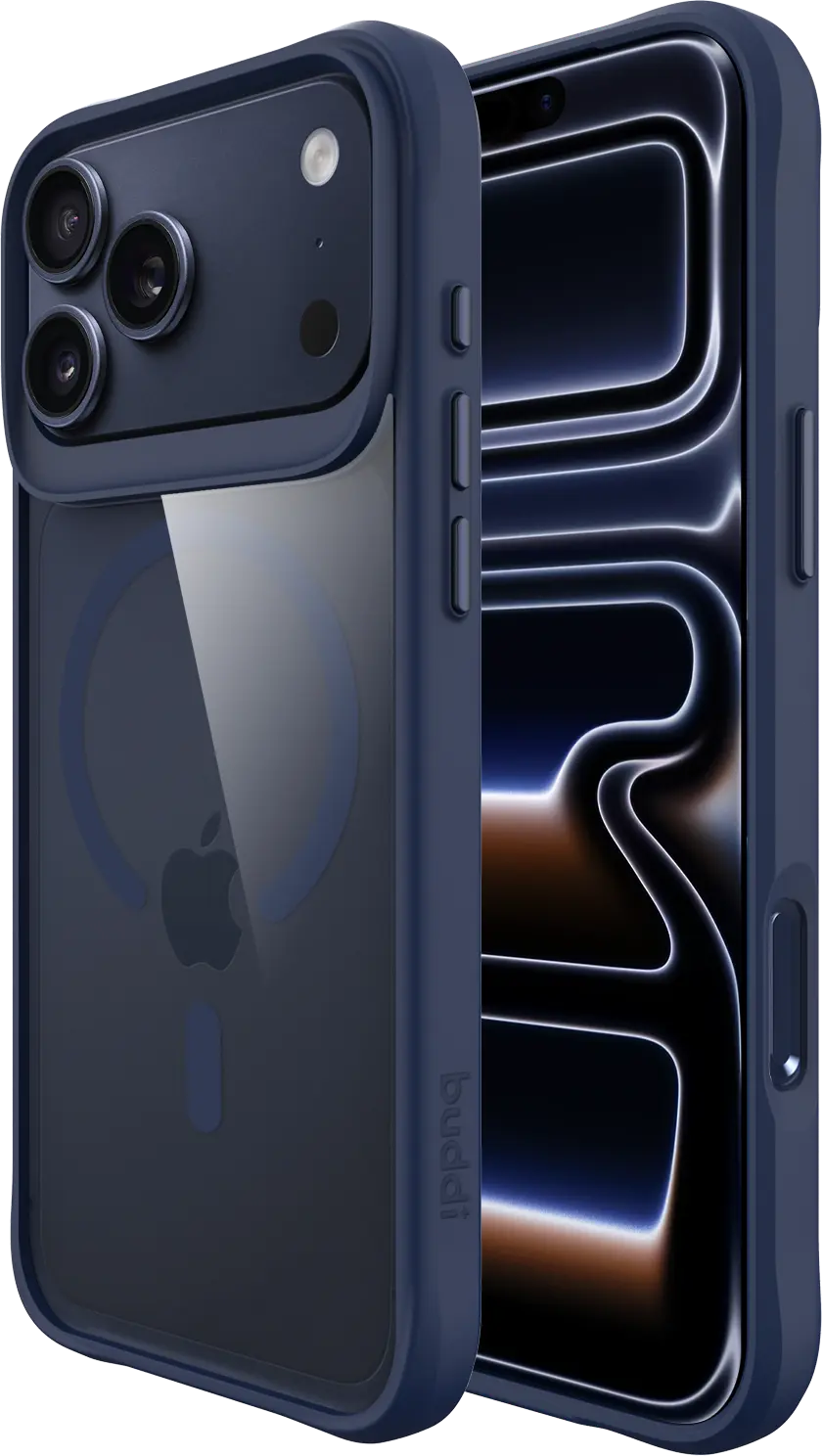 Buddi Hybrid Apple iPhone 18 Pro Hoesje MagSafe Back Cover Transparant Blauw afbeelding 1