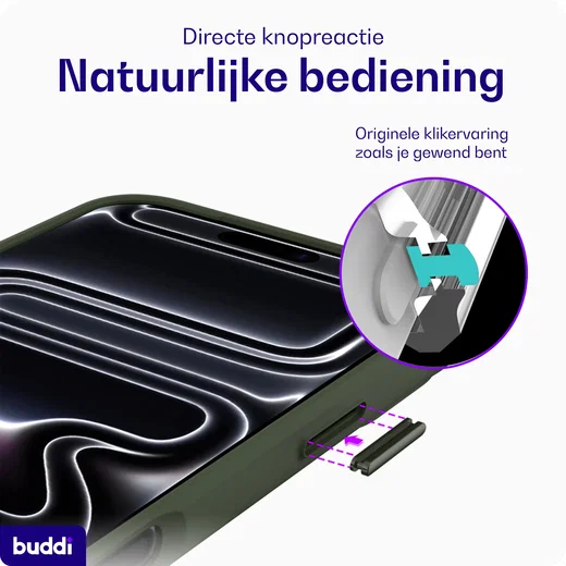 Buddi Hybrid Apple iPhone 18 Pro Hoesje MagSafe Back Cover Transparant Groen afbeelding 6