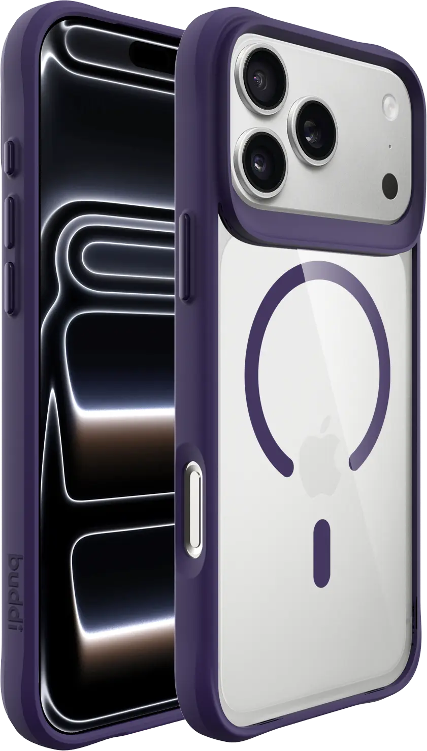 Buddi Hybrid Apple iPhone 18 Pro Hoesje MagSafe Back Cover Transparant Paars afbeelding 9