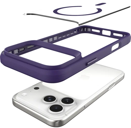 Buddi Hybrid Apple iPhone 18 Pro Hoesje MagSafe Back Cover Transparant Paars afbeelding 11