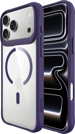 Buddi Hybrid Apple iPhone 18 Pro Hoesje MagSafe Back Cover Transparant Paars afbeelding 1