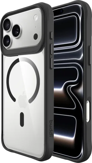 Buddi Hybrid Apple iPhone 18 Pro Hoesje MagSafe Back Cover Transparant Zwart afbeelding 1