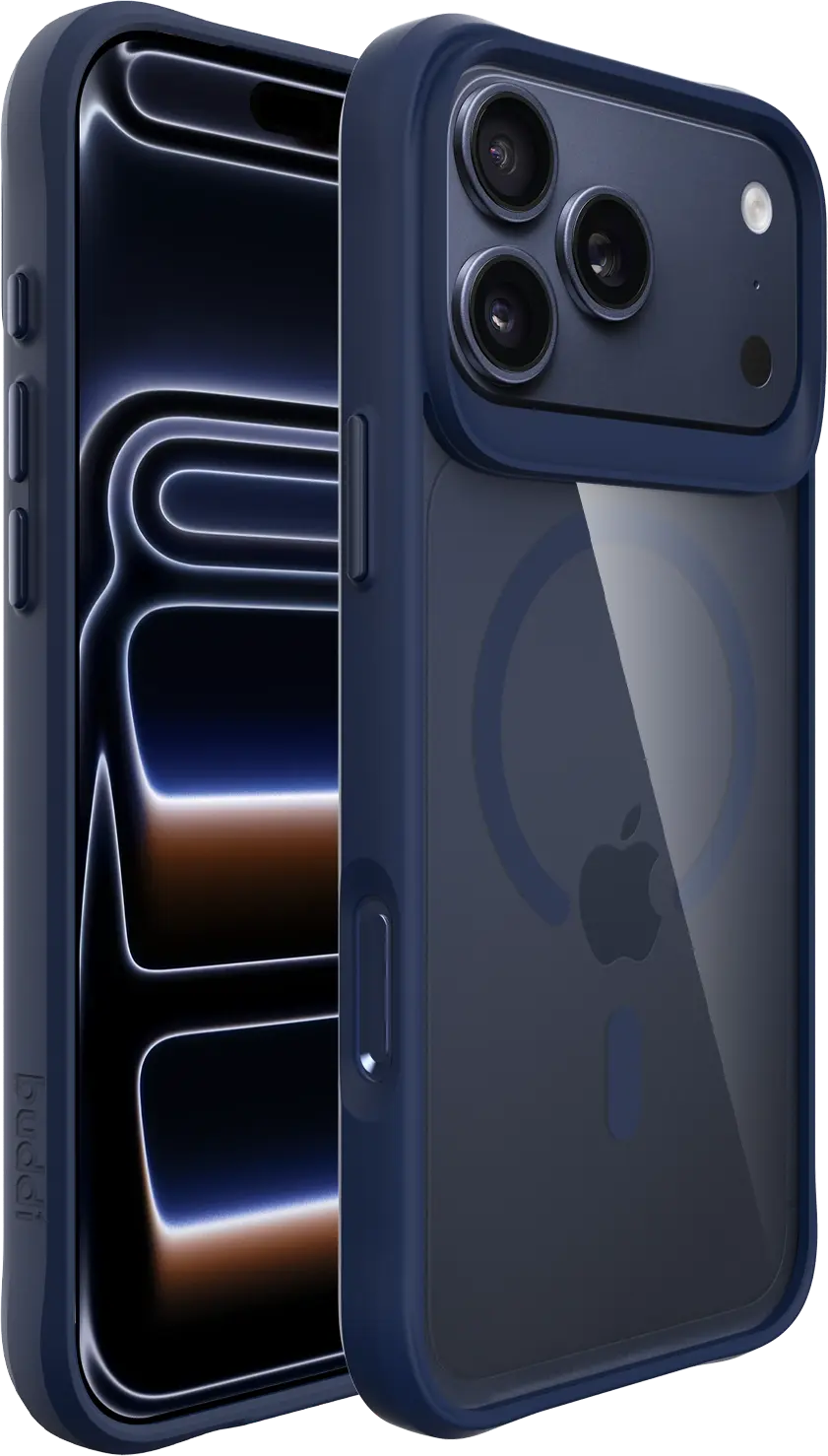Buddi Hybrid Apple iPhone 18 Pro Max Hoesje MagSafe Back Cover Transparant Blauw afbeelding 11