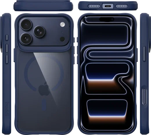 Buddi Hybrid Apple iPhone 18 Pro Max Hoesje MagSafe Back Cover Transparant Blauw afbeelding 9