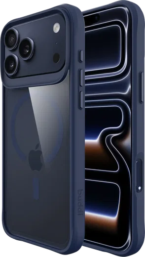 Buddi Hybrid Apple iPhone 18 Pro Max Hoesje MagSafe Back Cover Transparant Blauw afbeelding 1