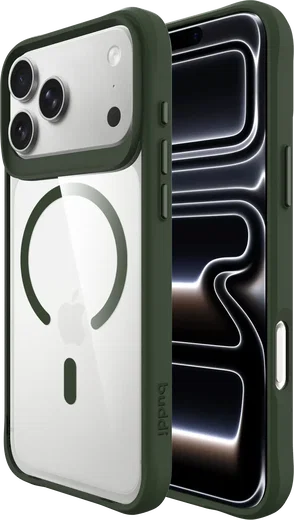 Buddi Hybrid Apple iPhone 18 Pro Max Hoesje MagSafe Back Cover Transparant Groen afbeelding 1