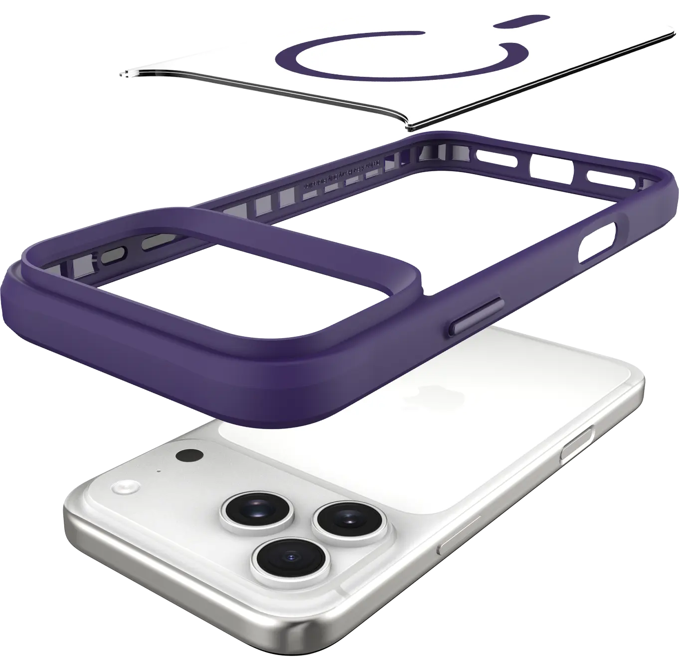 Buddi Hybrid Apple iPhone 18 Pro Max Hoesje MagSafe Back Cover Transparant Paars afbeelding 11