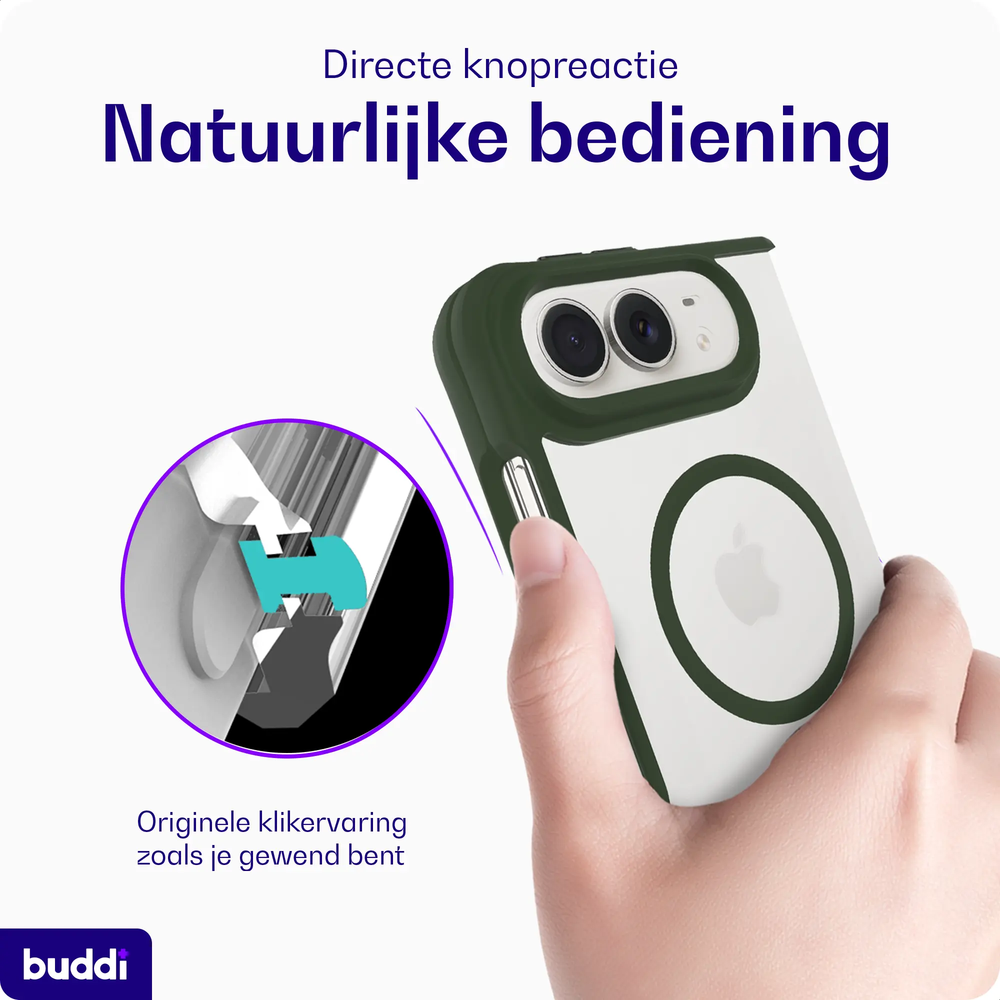 Buddi Hybrid Apple iPhone Duo Hoesje MagSafe Back Cover Groen afbeelding 6